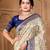 off-white silk blend woven work traditional saree
