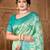 sangam prints   sea green silk blend woven work traditional saree