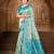 light blue silk blend woven work traditional saree