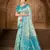 light blue silk blend woven work traditional saree