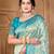light blue silk blend woven work traditional saree