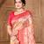 light_peach silk blend woven work traditional saree