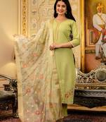  Viscose Shimer Embroidery Work Straight Kurta Pant and Dupatta Set