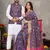 Navy blue silk men's kurta with payjama and designer saree couple combo
