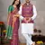 Purple silk men's kurta with payjama and designer saree couple combo