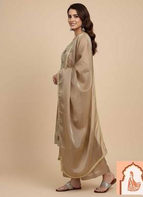 Silk Heavy Embroidered Sequin Work Suit Set with Dupatta 3