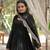 Black Faux Blooming Zari & Sequins Embroidered Readymade Gown with Dupatta