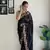 premium georgette saree with all-over sequins & thread embroidery  ready stock