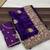 purple color designer organza satin saree