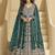 Green chinon silk embroidered lehenga style suit