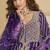 Violet chinon silk embroidered lehenga style suit