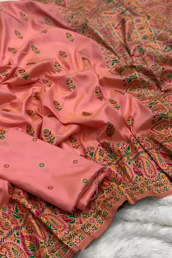 Pink Color Premium Pashmina Silk Saree