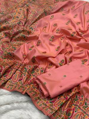 Pink Color Premium Pashmina Silk Saree 2