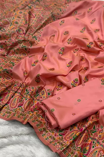 Pink Color Premium Pashmina Silk Saree