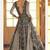 Light grey viscos simmer jacquard silk embroidered gown