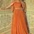 Orange viscos simmer jacquard silk embroidered gown