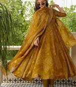 Goldenhour Bandhej Print Cotton Suit Set with Embroidery Work & Matching Dupatta