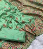 Pista Color Premium Pashmina Silk Saree