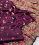 Wine Color Premium Pashmina Silk Saree