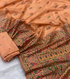 Peach Color Premium Pashmina Silk Saree