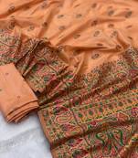 Peach Color Premium Pashmina Silk Saree