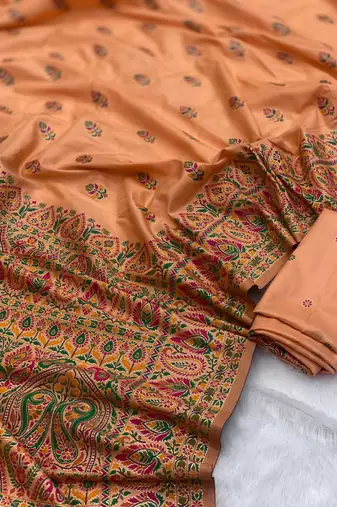Peach Color Premium Pashmina Silk Saree