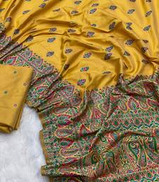 Yellow Color Premium Pashmina Silk Saree