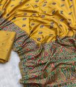 Yellow Color Premium Pashmina Silk Saree