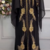 Royal Black Designer Stitched Kaftan with Heavy Handwork Golden Hand Embroidery & Belt