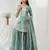 Aqua blue crush georgette Embroidered Salwar suit-Full Stitched Free size