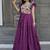 Maslin Embroidered Readymade Gown     Wine | 56" Length | Festive & Occasion Wear