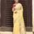 Ligth yellow plan cotton saree casual wear saree with blouse