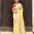 Ligth yellow plan cotton saree casual wear saree with blouse
