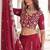Maroon Vichitra Silk With Heavy Sequins & Thread Embroidered work Wedding Lehenga Choli