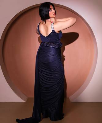 Blue lycra saree 2