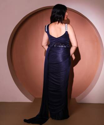 Blue lycra saree 3