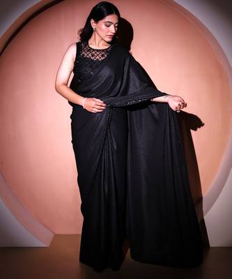 Black georgette saree 1