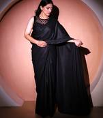 Black georgette saree
