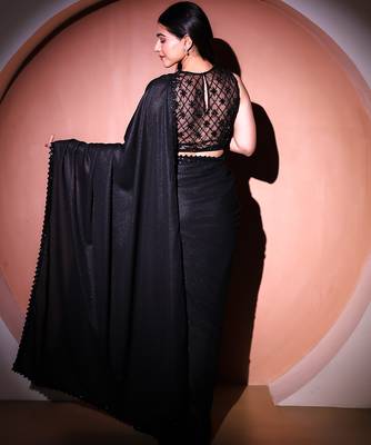 Black georgette saree 3