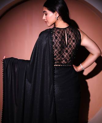 Black georgette saree 4