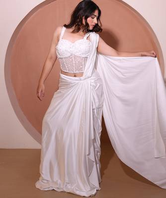 White net saree 2