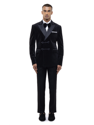 Black plain velvet tuxedo 1