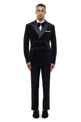 Black plain velvet tuxedo