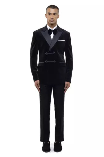 Black plain velvet tuxedo