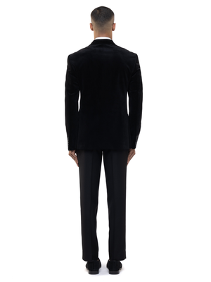 Black plain velvet tuxedo 2