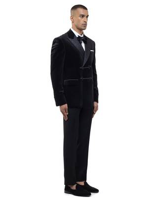 Black plain velvet tuxedo 3
