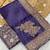 Purple Color Embroidered Glass Tissue Fabric Saree