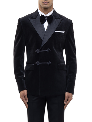 Black plain velvet tuxedo 4