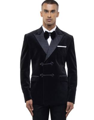 Black plain velvet tuxedo 5