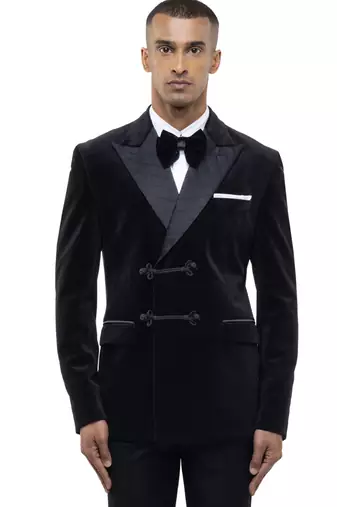 Black plain velvet tuxedo